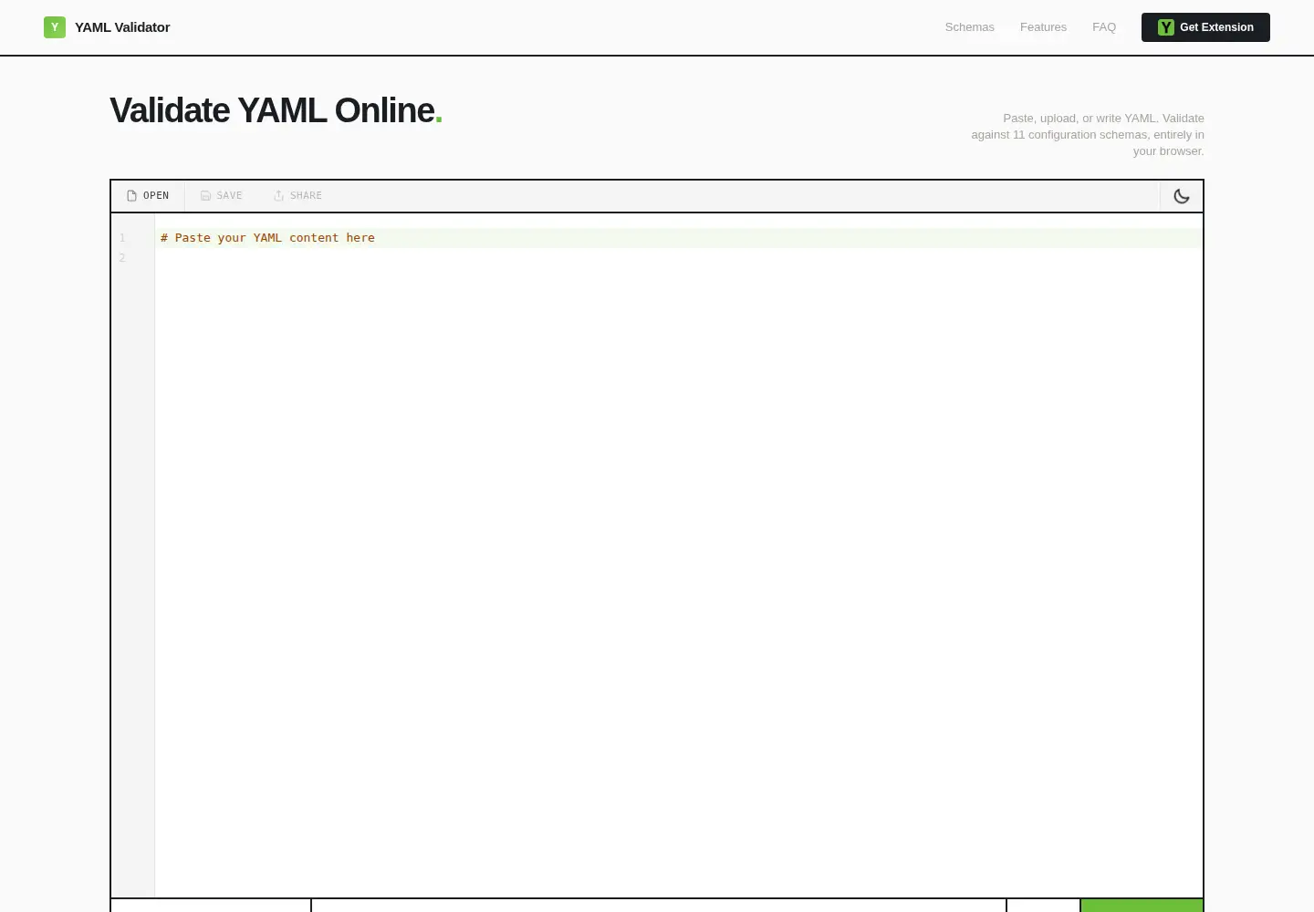 Screenshot of yamlvalidator.dev