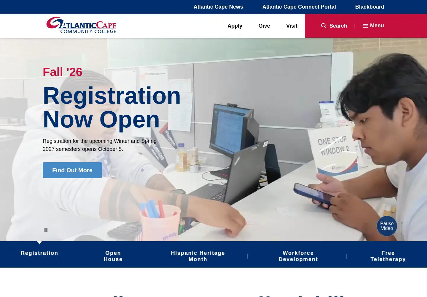 Screenshot of atlanticcape.edu