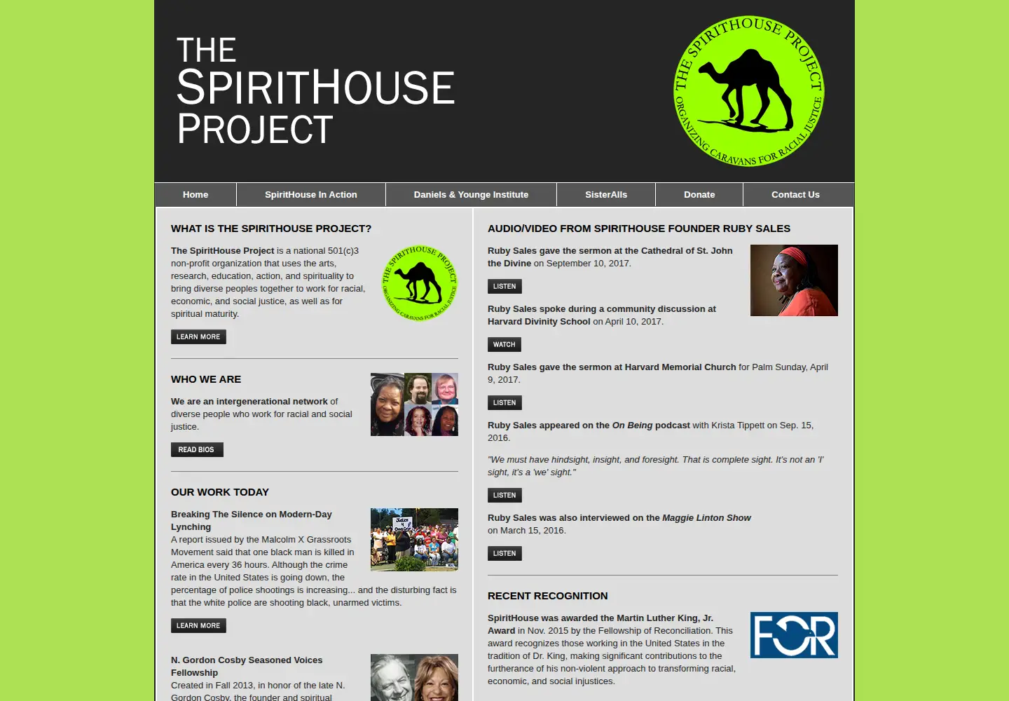 Screenshot of spirithouseproject.org