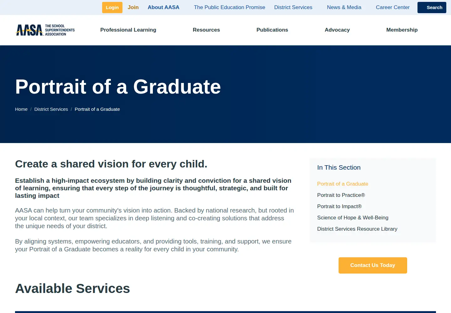 Captured homepage of portraitofagraduate.org in the current scan