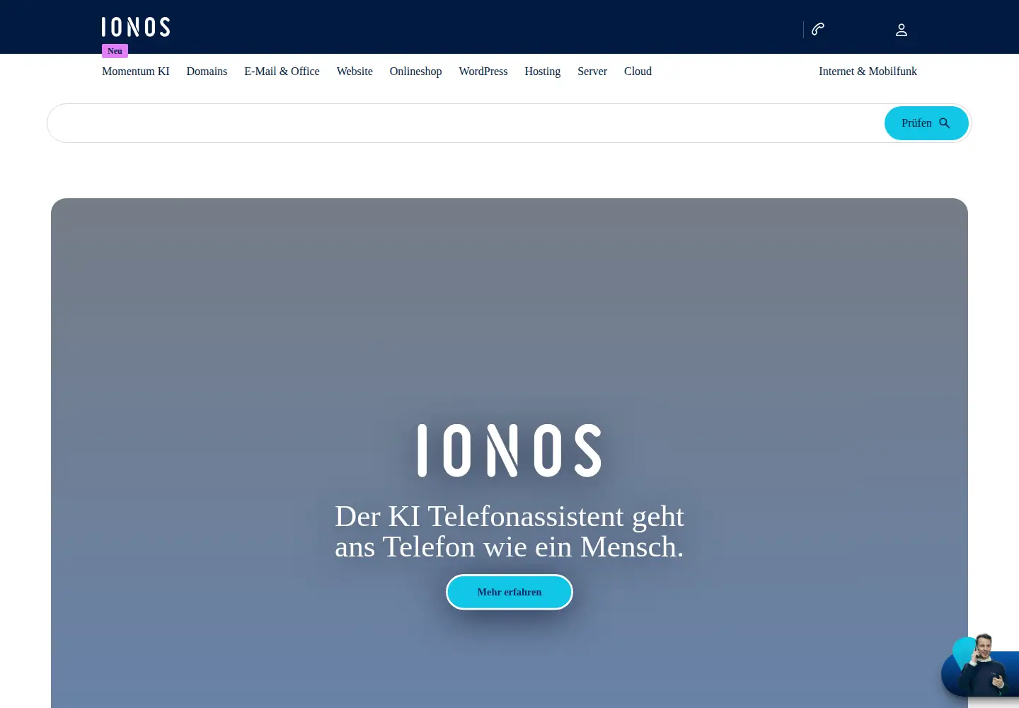 Captured homepage of puretec.de in the current scan