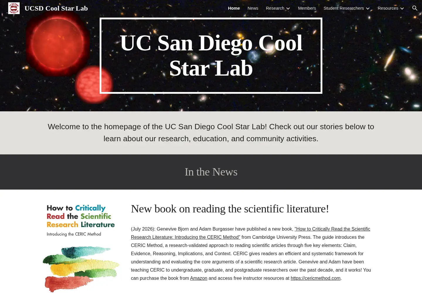 Captured homepage of coolstarlab.org in the current scan