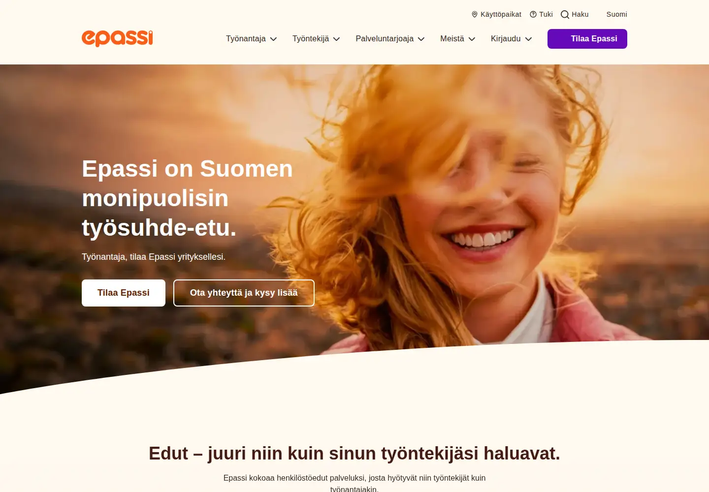 Screenshot of epassi.fi