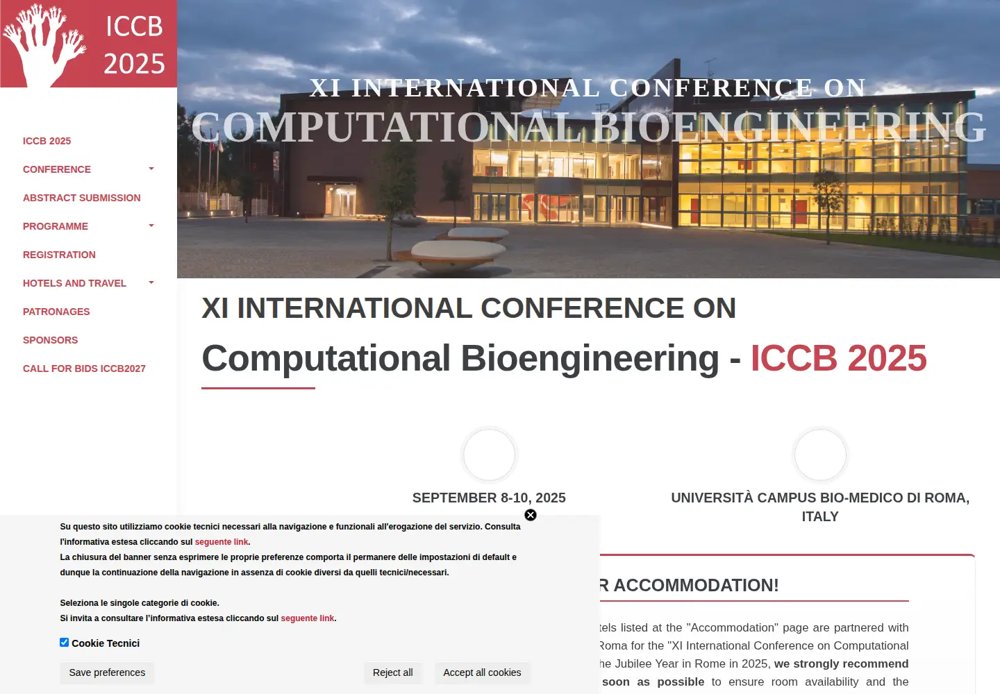 Captured homepage of iccb2025.org in the current scan