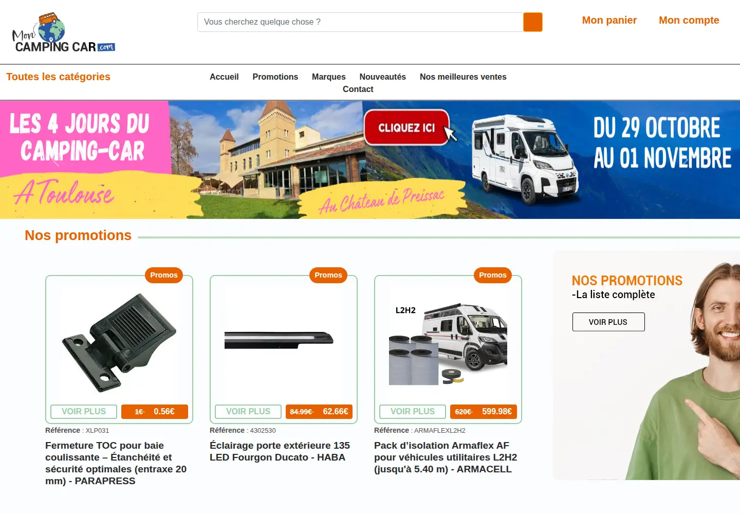 Screenshot of mon-camping-car.com