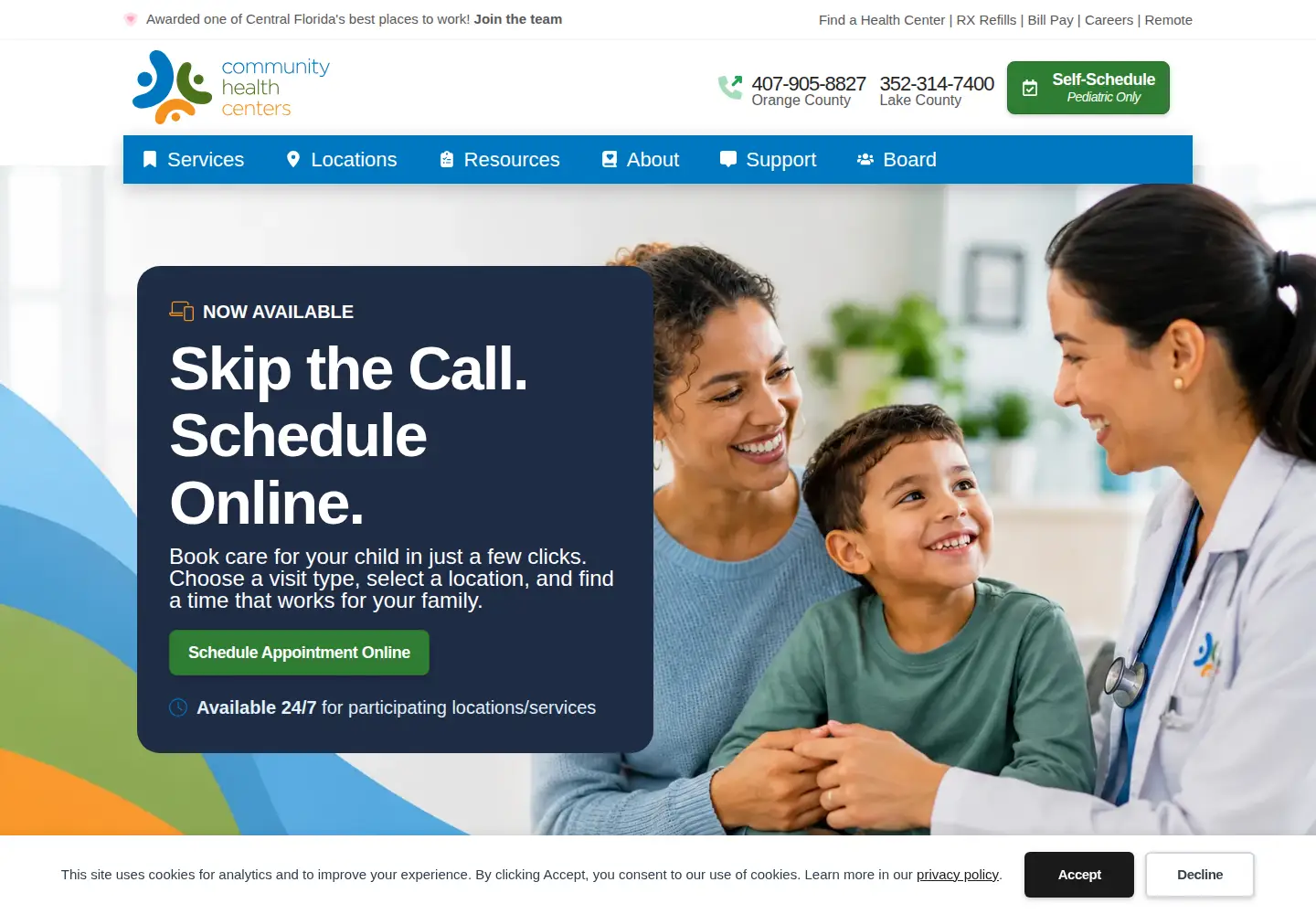 Screenshot of chcfl.org
