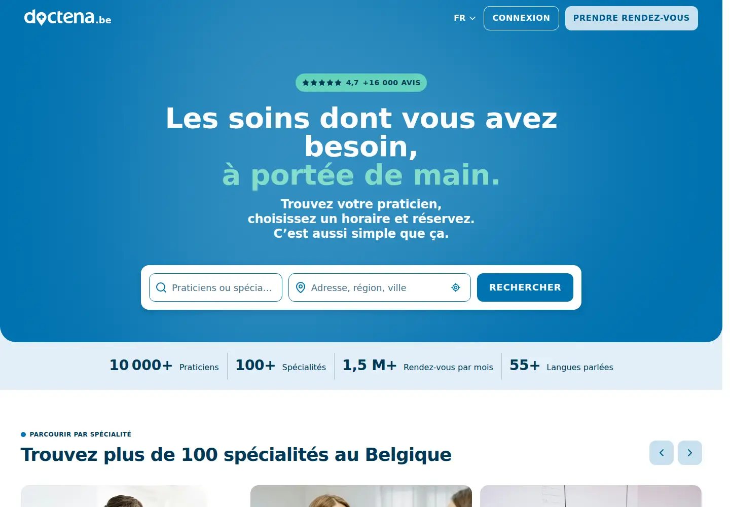 Screenshot of doctena.be