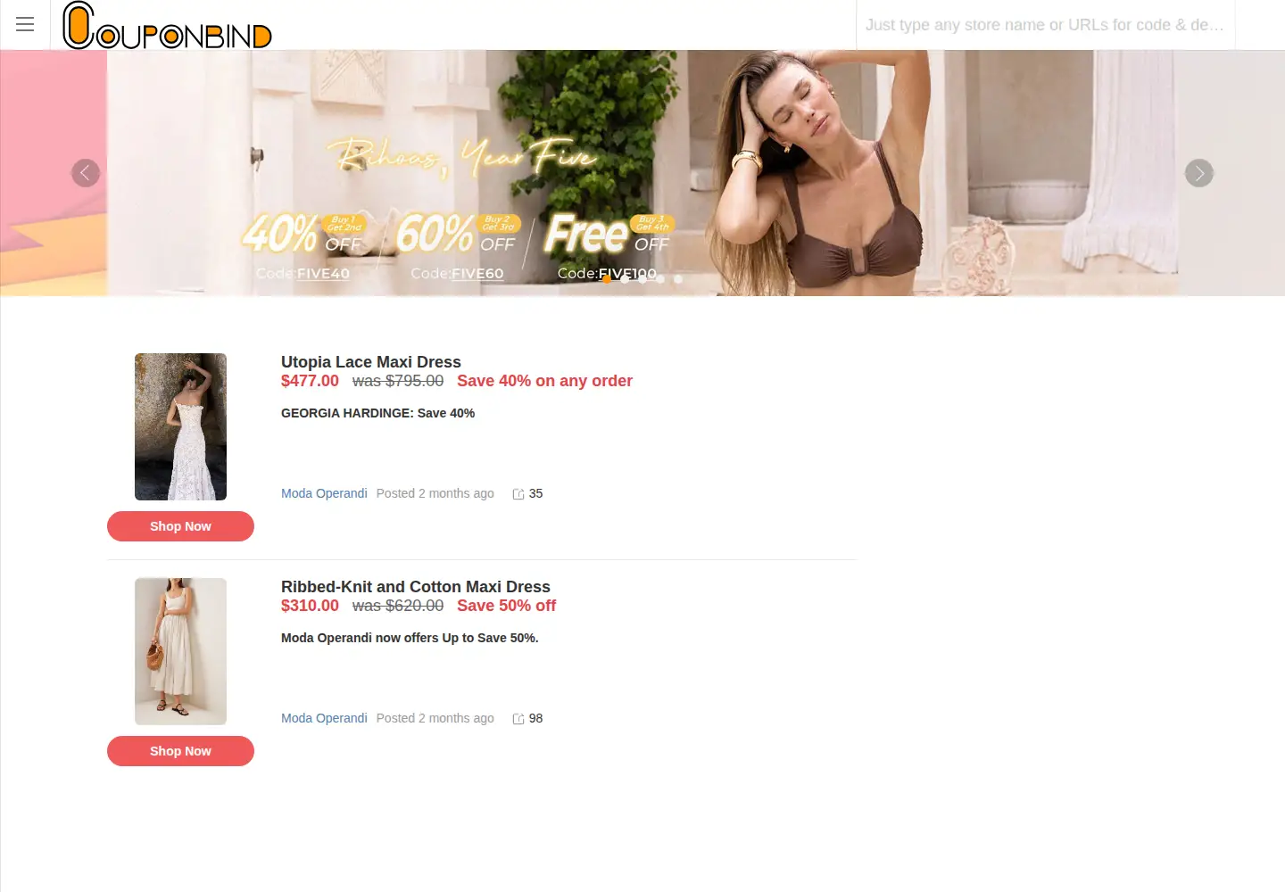 Screenshot of couponbind.com