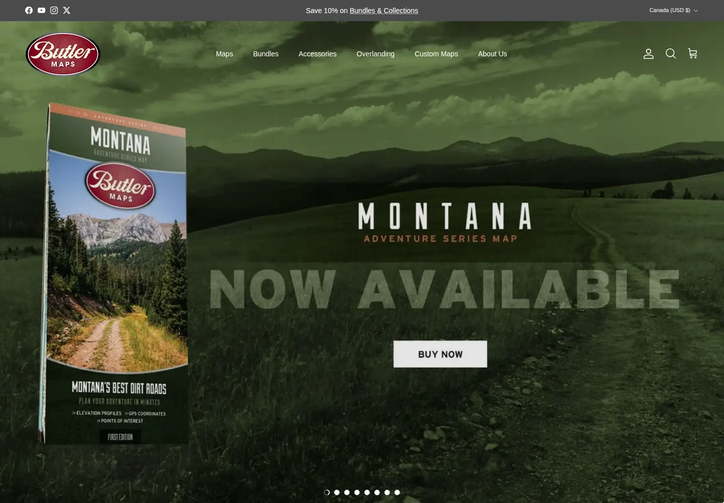 Captured homepage of butlermaps.com in the current scan
