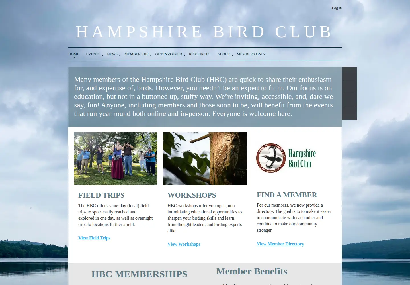 Captured homepage of hampshirebirdclub.org in the current scan