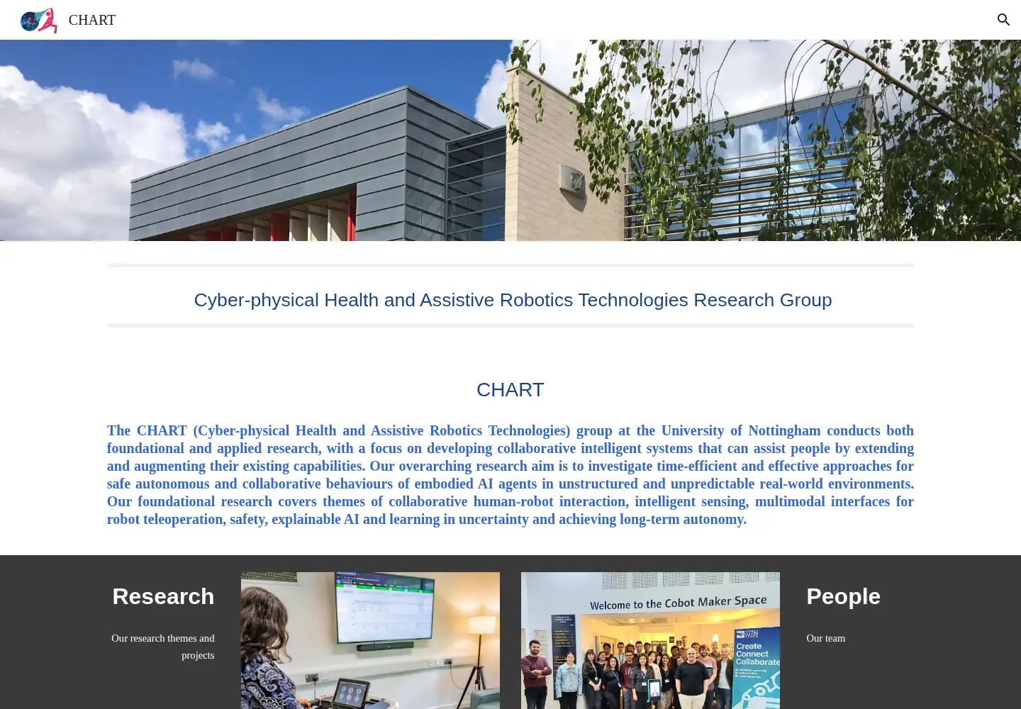 Captured homepage of chartresearch.org in the current scan