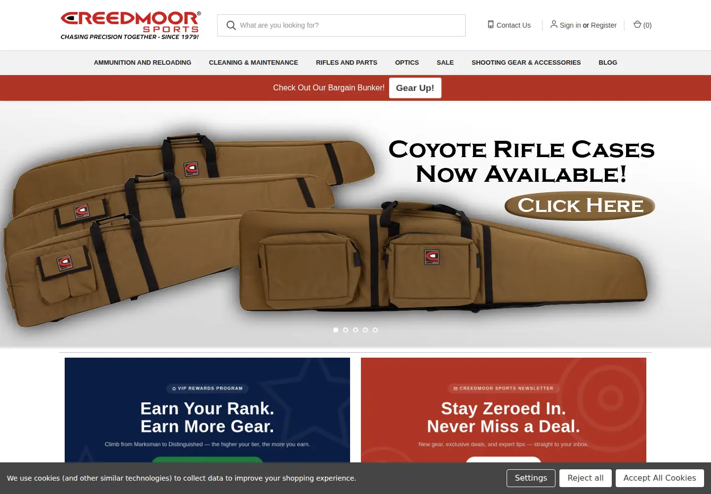 Screenshot of creedmoorsports.com