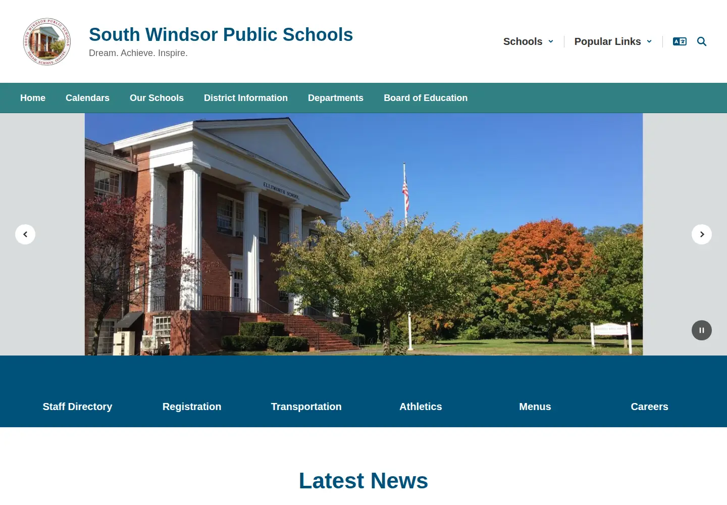 Screenshot of southwindsorschools.org