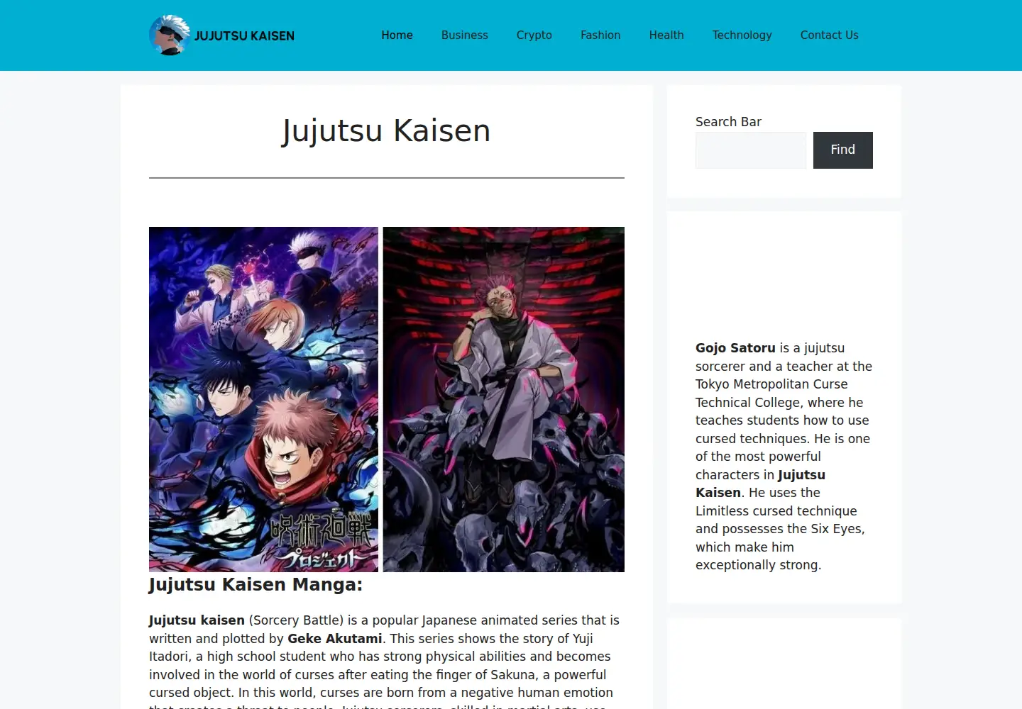 Screenshot of thejujutsukaisenread.com