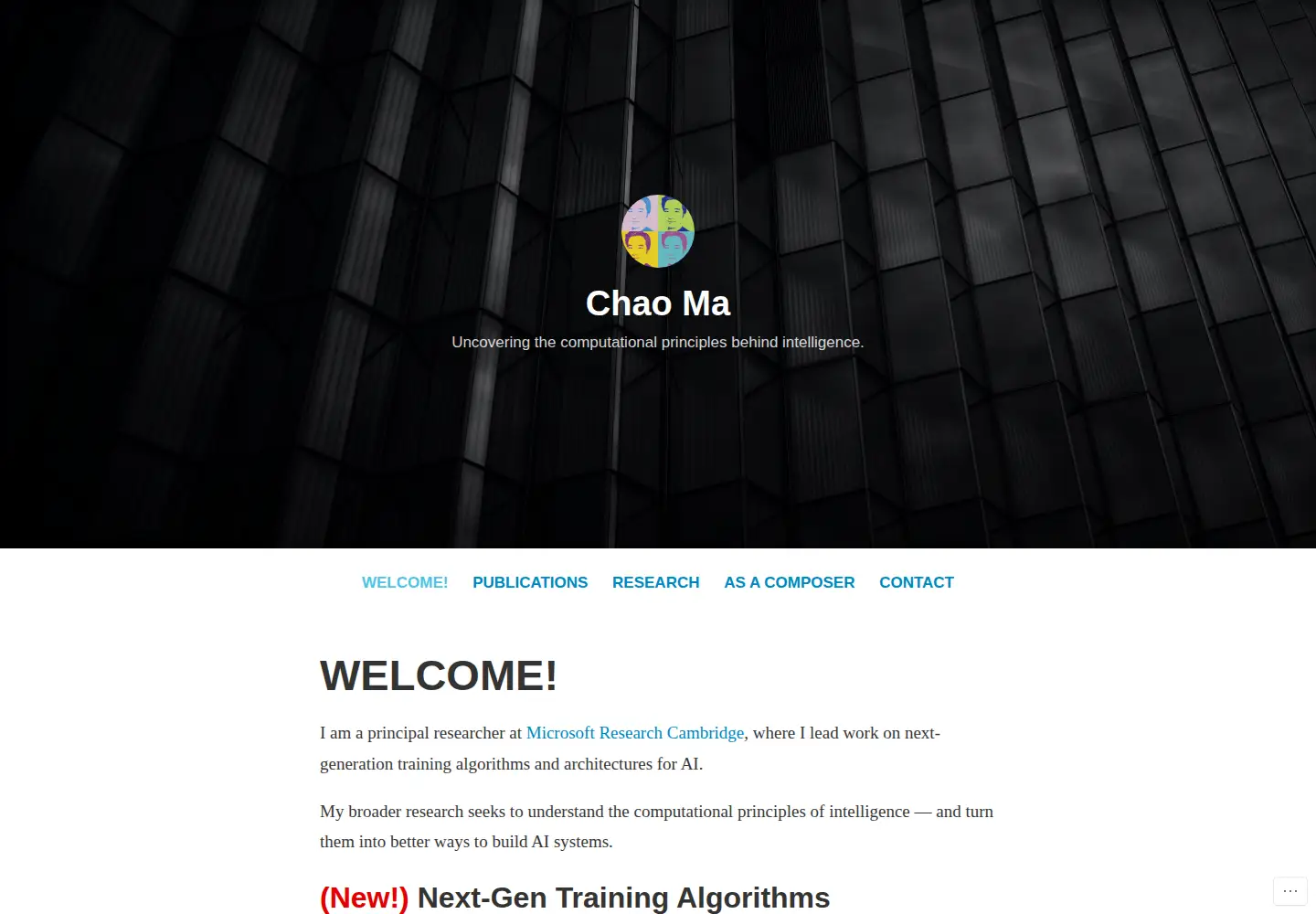 Captured homepage of chao-ma.org in the current scan