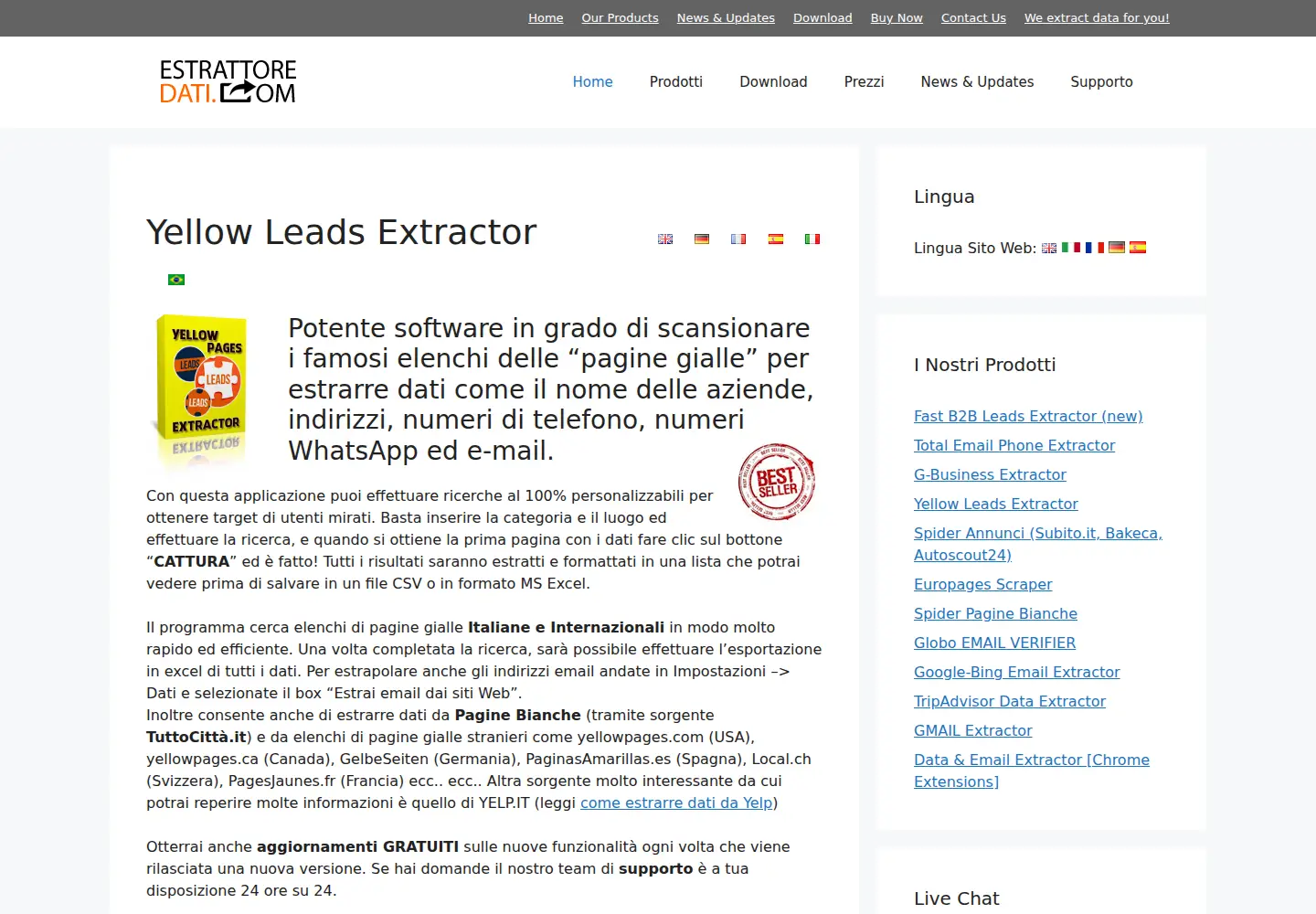 Screenshot of estrattoredati.com