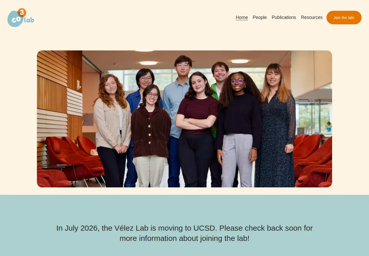 Captured homepage of velezlab.org in the current scan