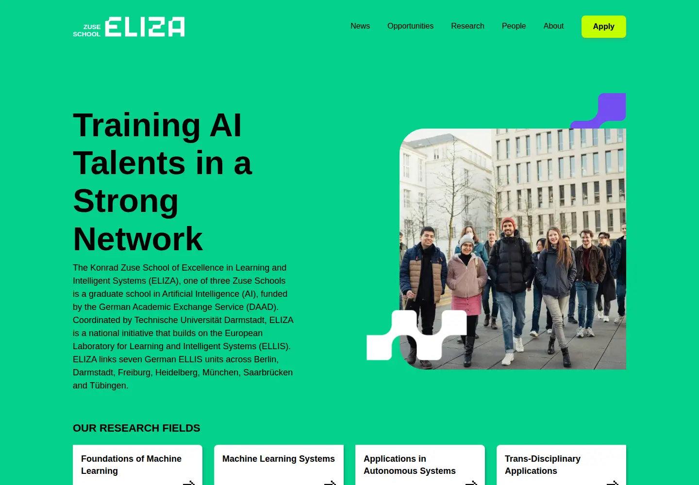 Captured homepage of eliza.school in the current scan