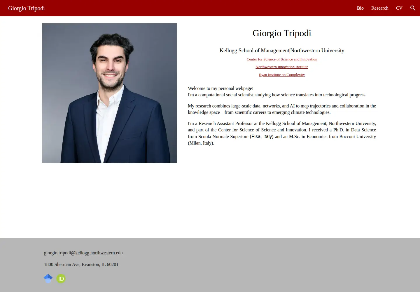 Screenshot of giorgiotripodi.com