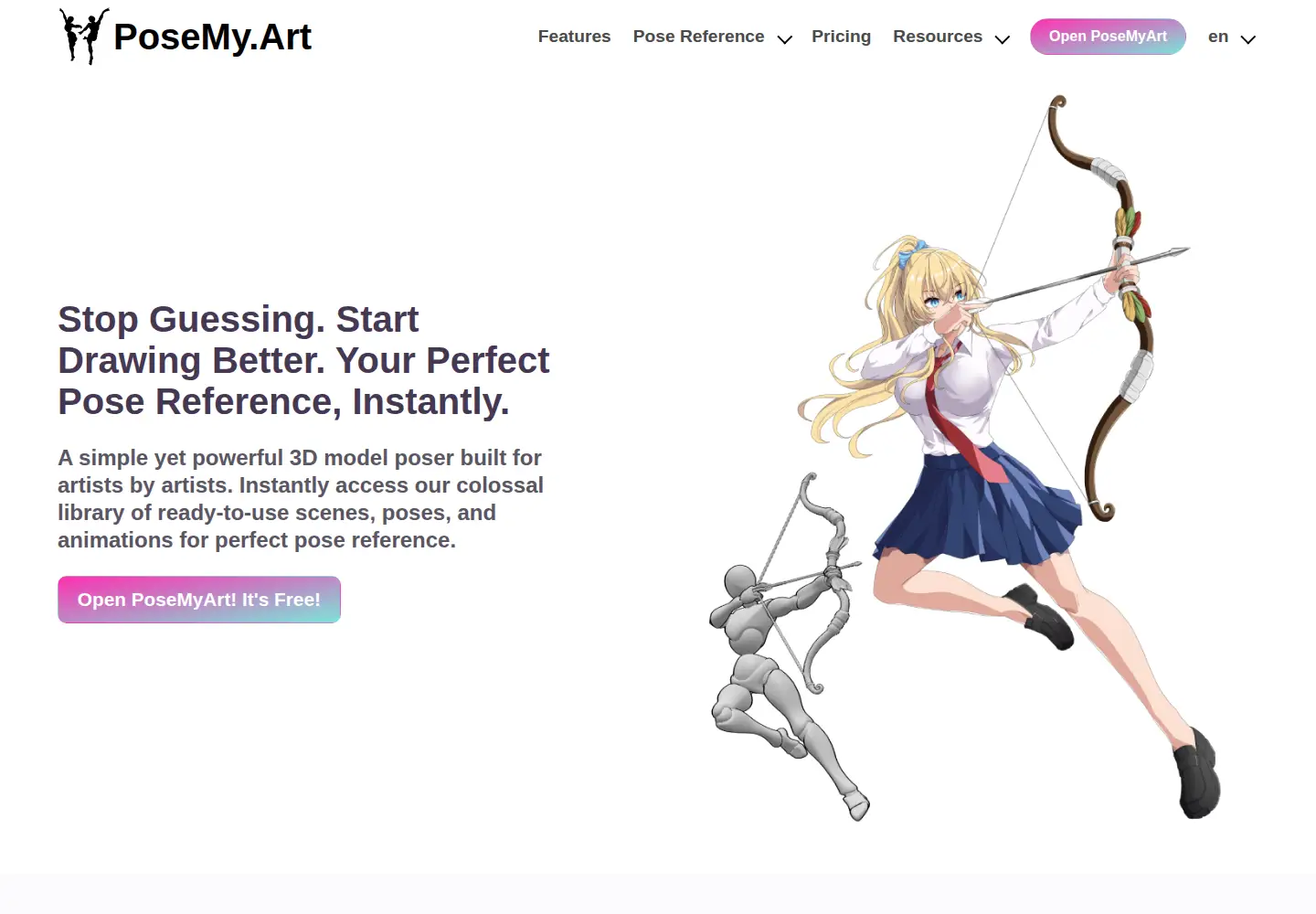 Screenshot of posemy.art