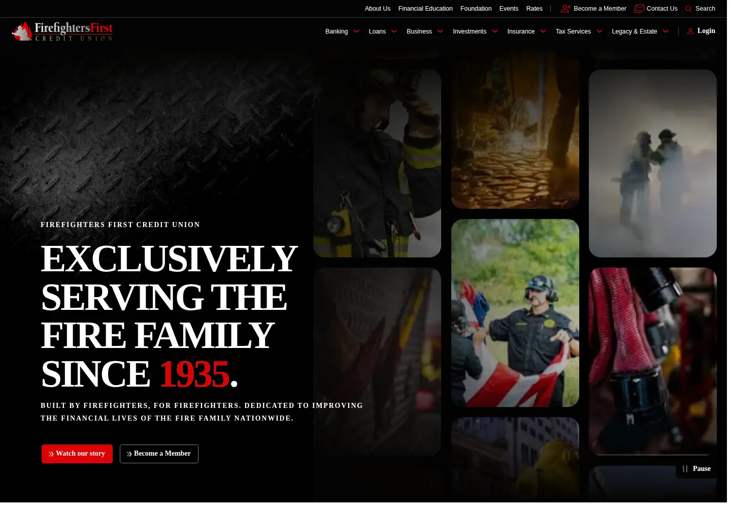 Screenshot of firefightersfirstcu.org