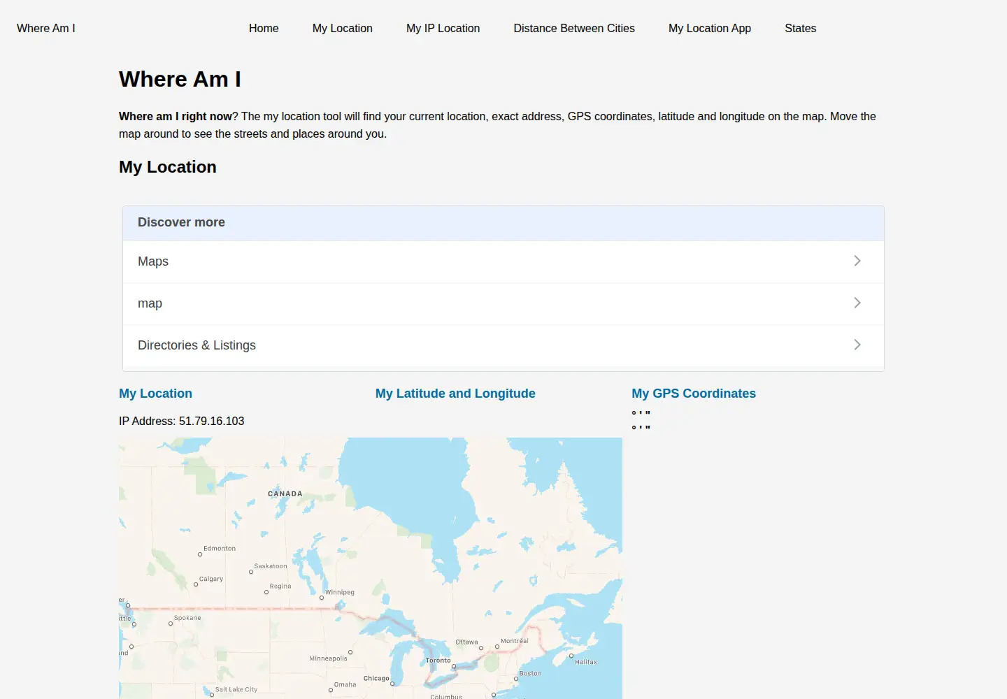 Screenshot of where-am-i.org