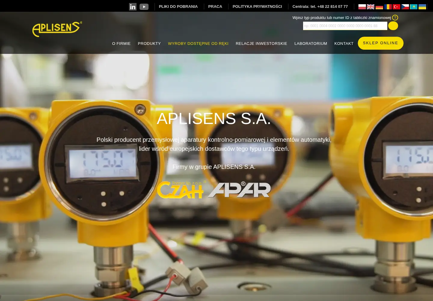 Captured homepage of aplisens.pl in the current scan