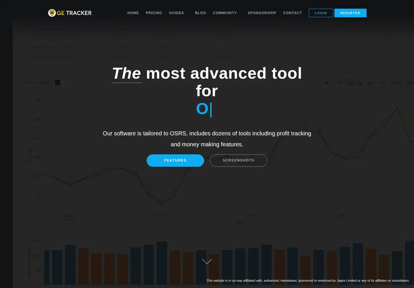 Captured homepage of ge-tracker.com in the current scan