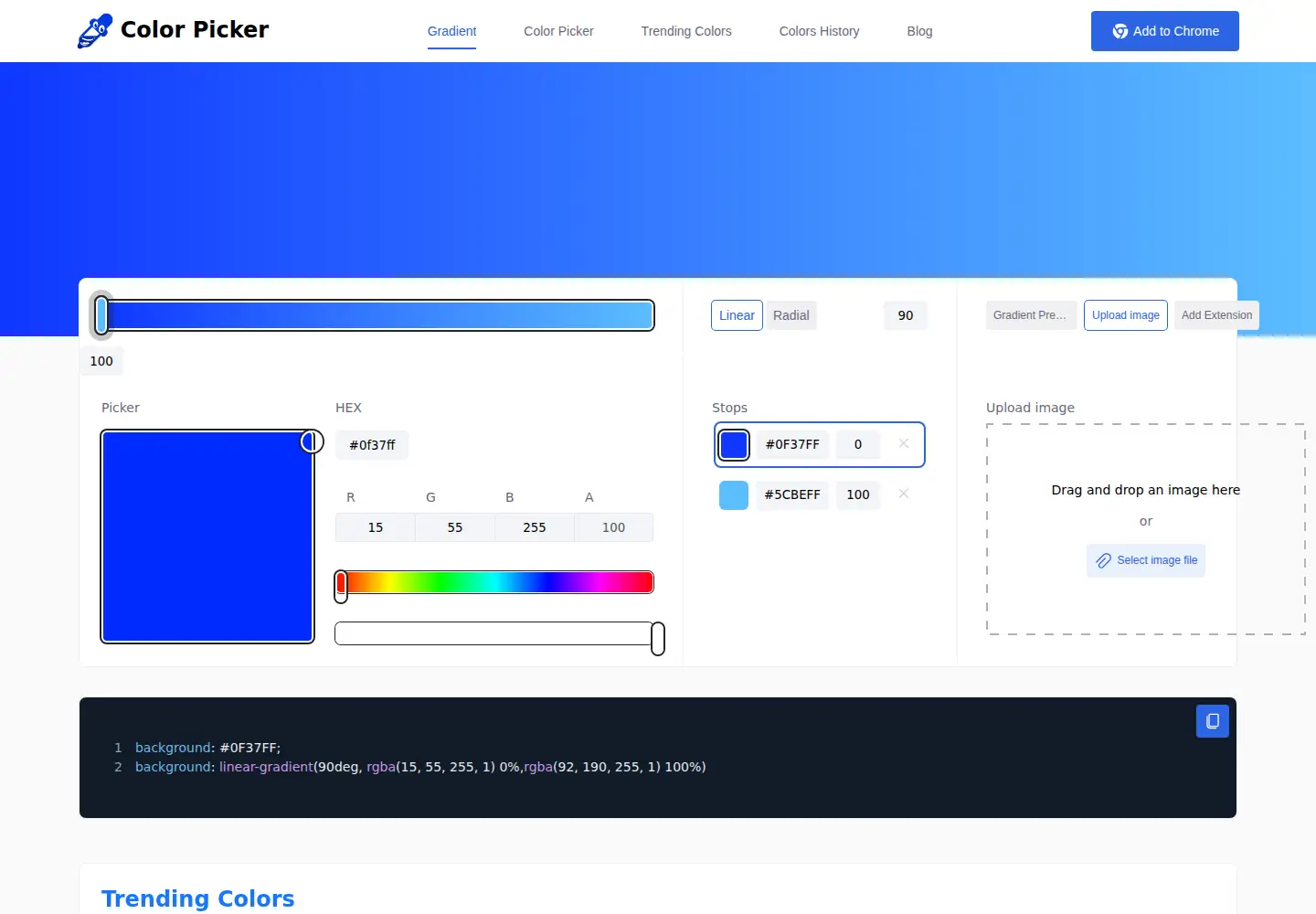 Screenshot of colorspicker.net