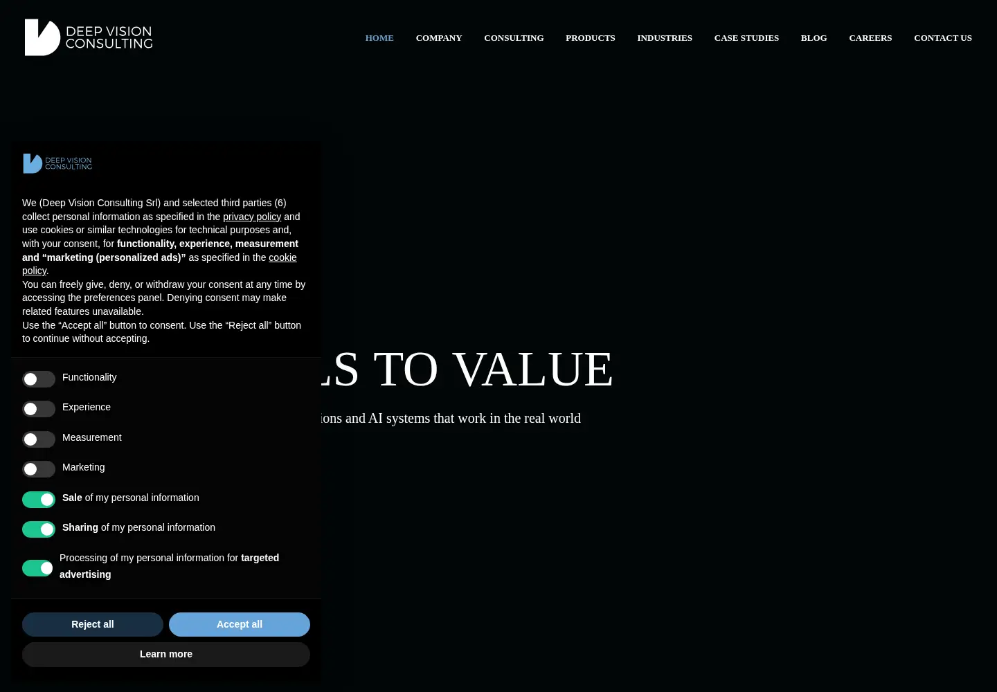 Screenshot of deepvisionconsulting.com