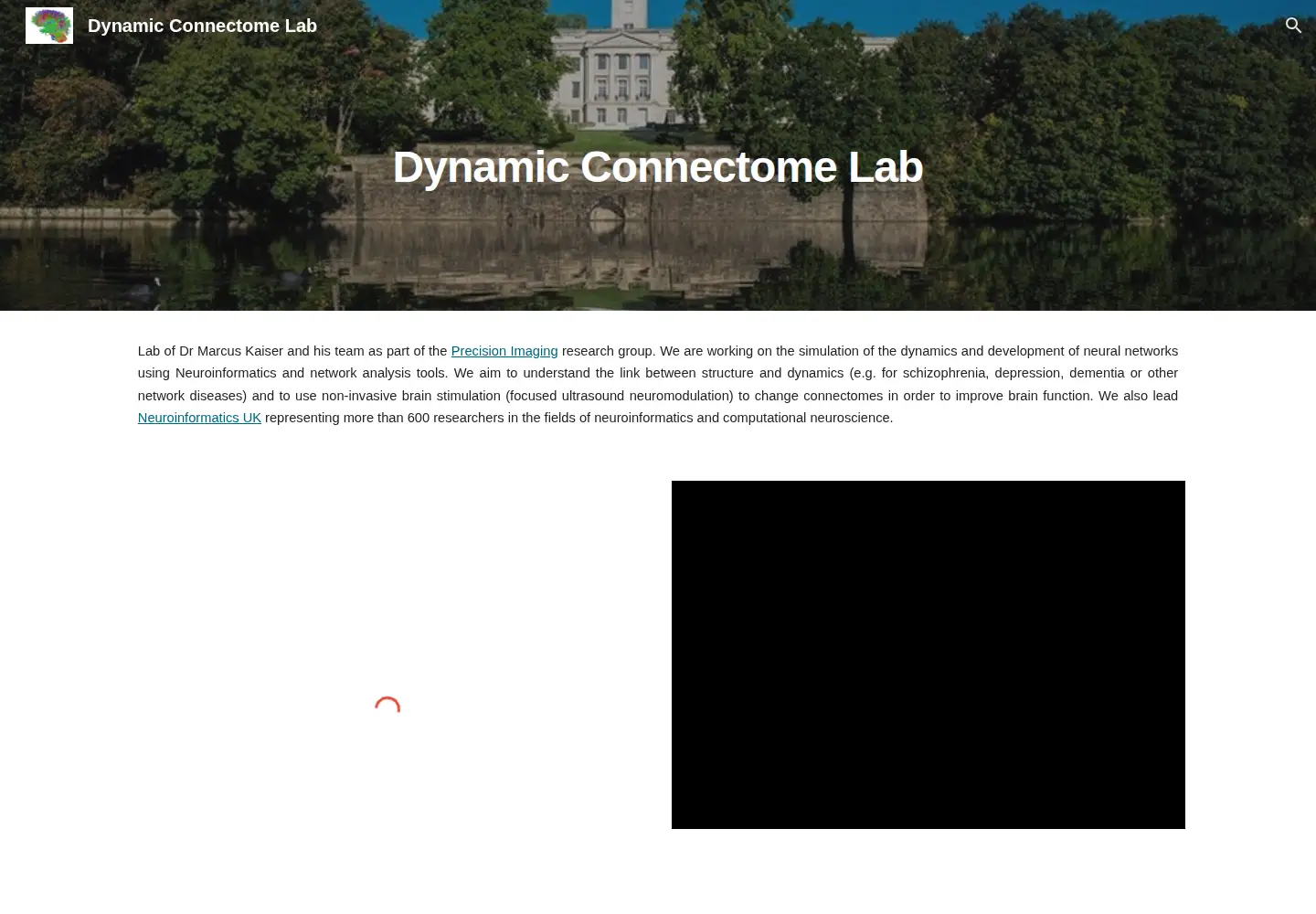 Captured homepage of dynamic-connectome.org in the current scan
