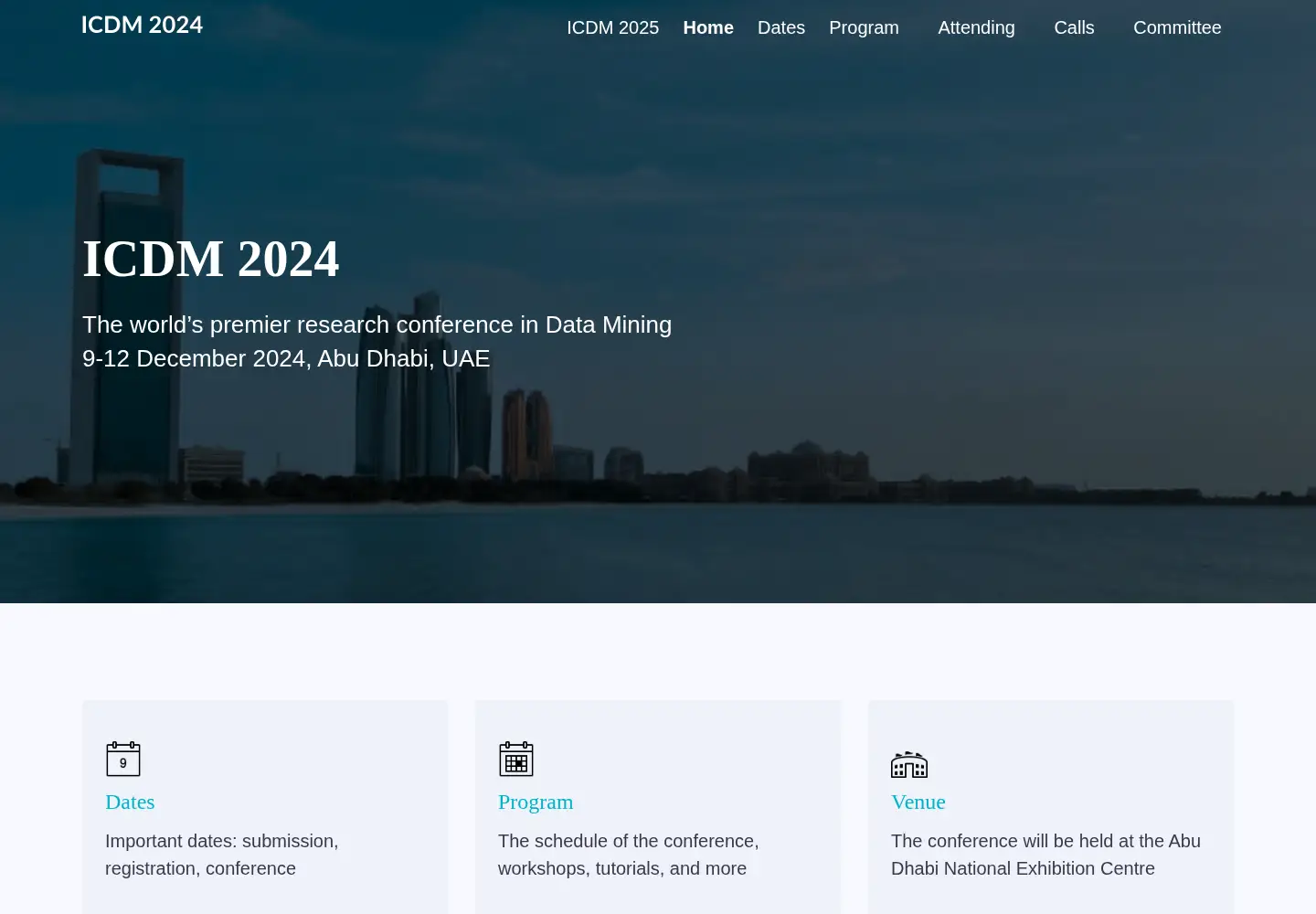 Screenshot of icdm2024.org