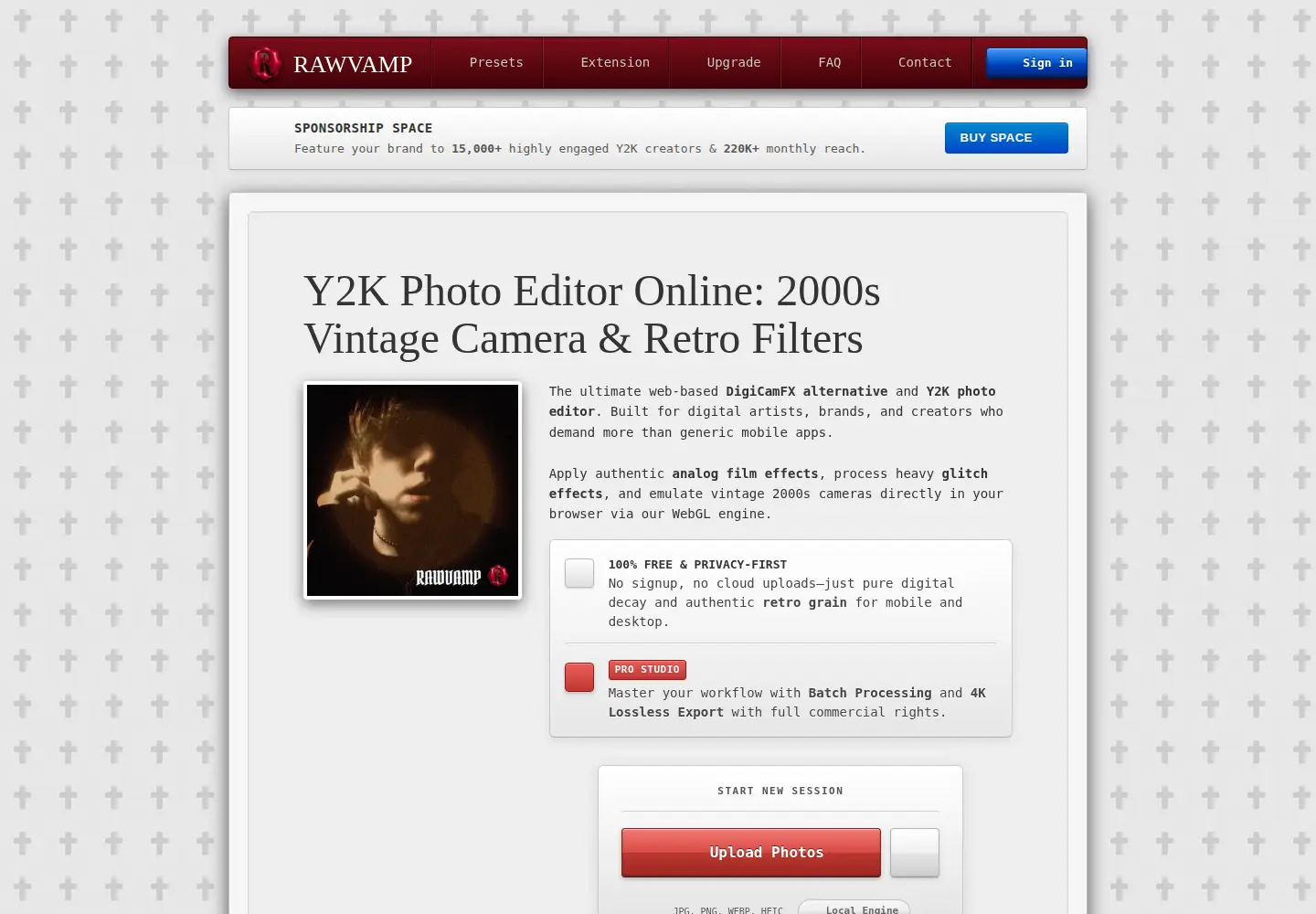 Screenshot of rawvamp.com