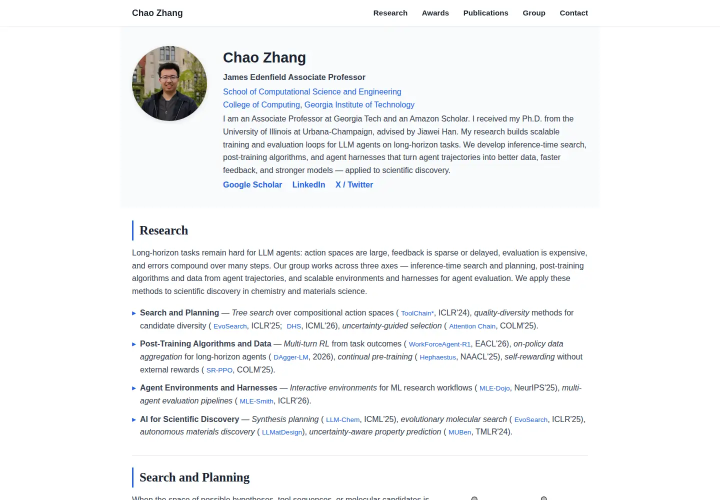 Captured homepage of chaozhang.org in the current scan