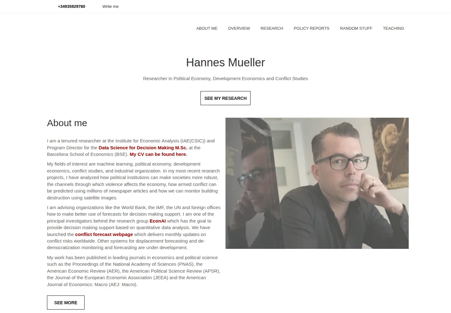 Captured homepage of hannesfelixmueller.com in the current scan