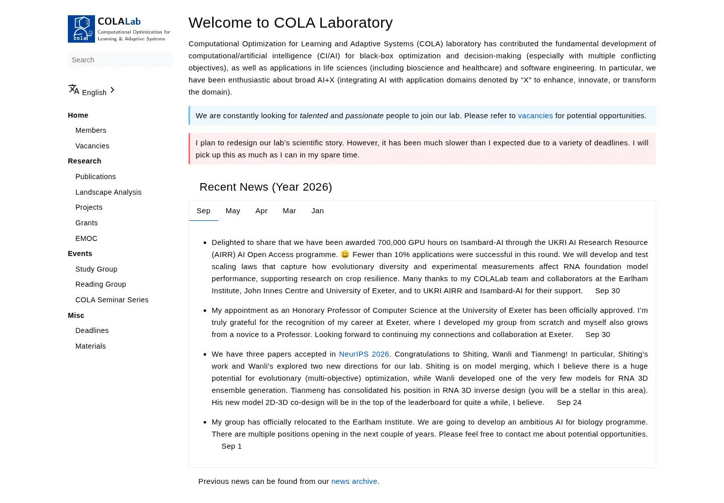 Screenshot of colalab.ai