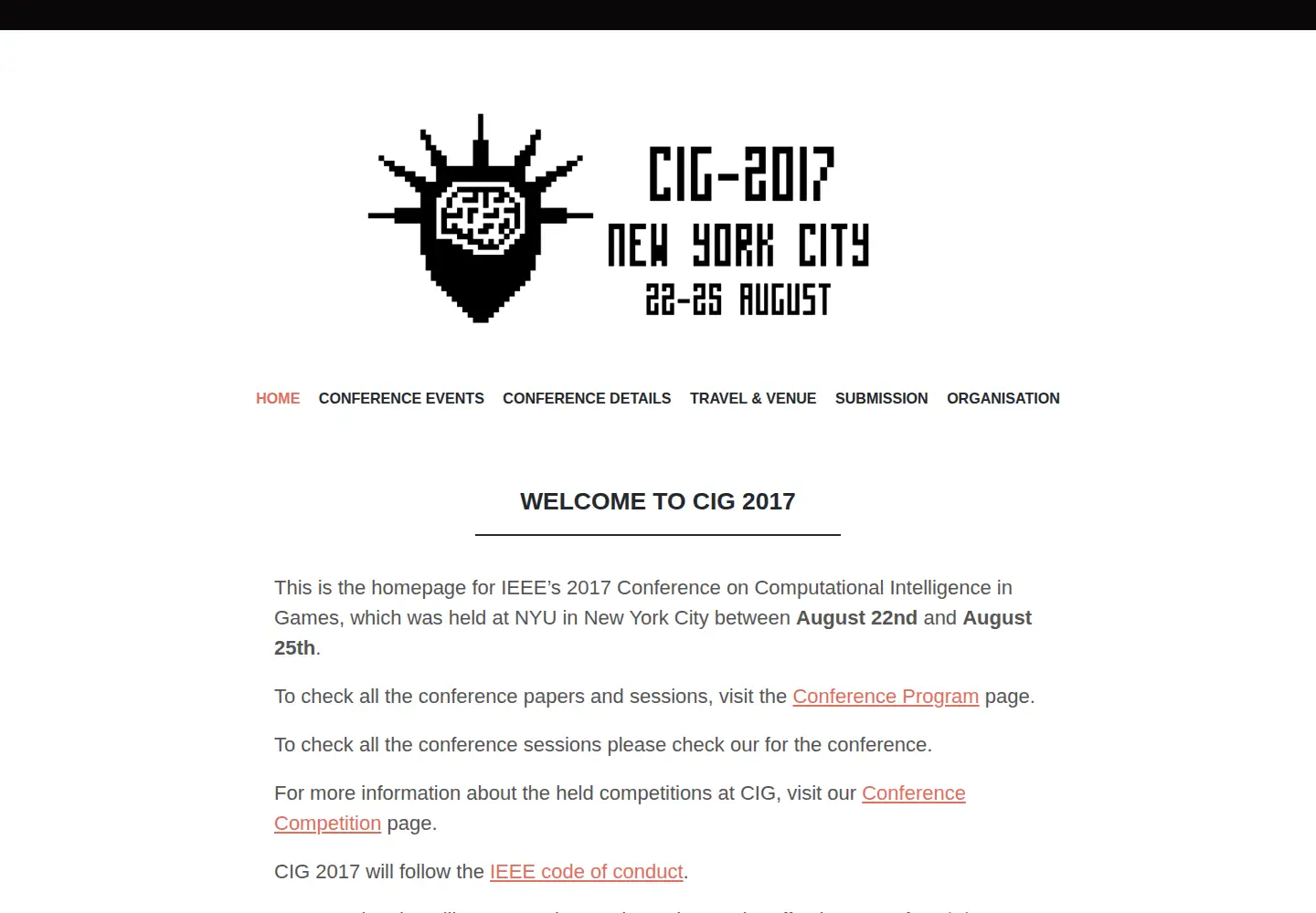 Captured homepage of cig2017.com in the current scan
