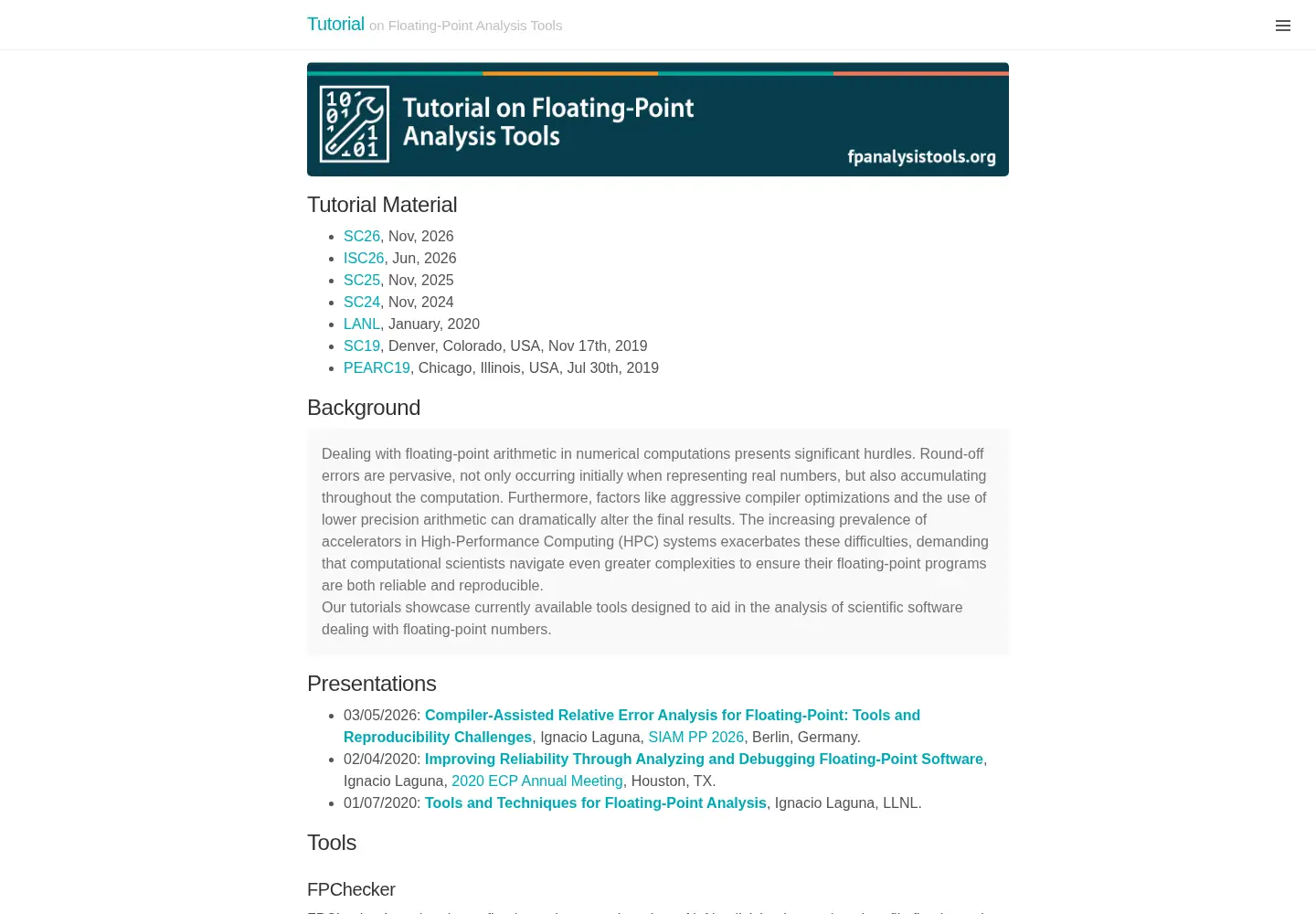 Screenshot of fpanalysistools.org