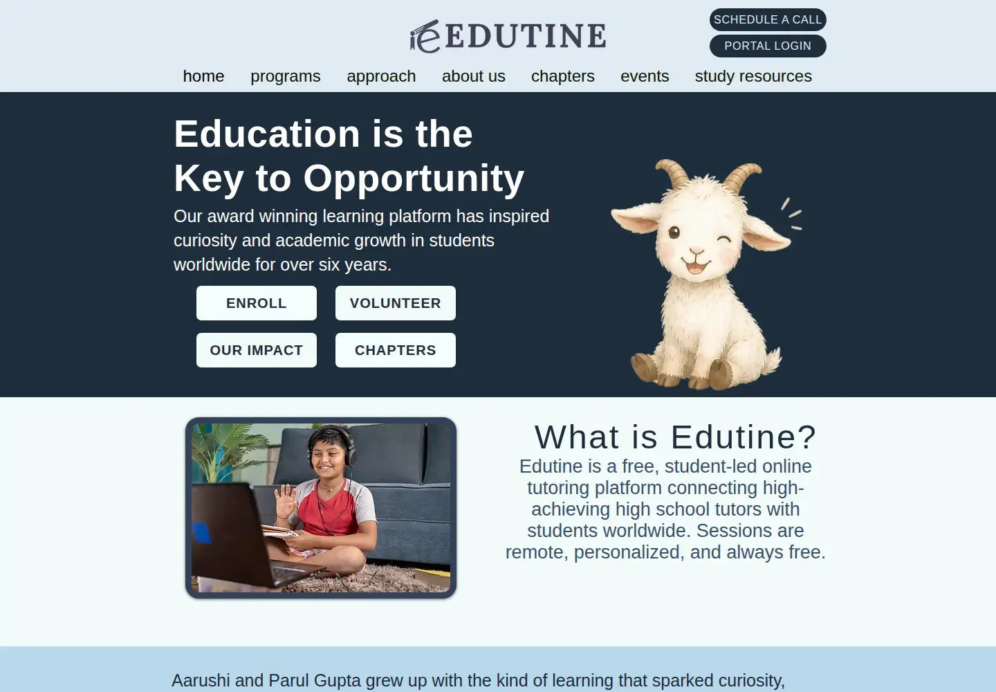 Screenshot of edutine.com
