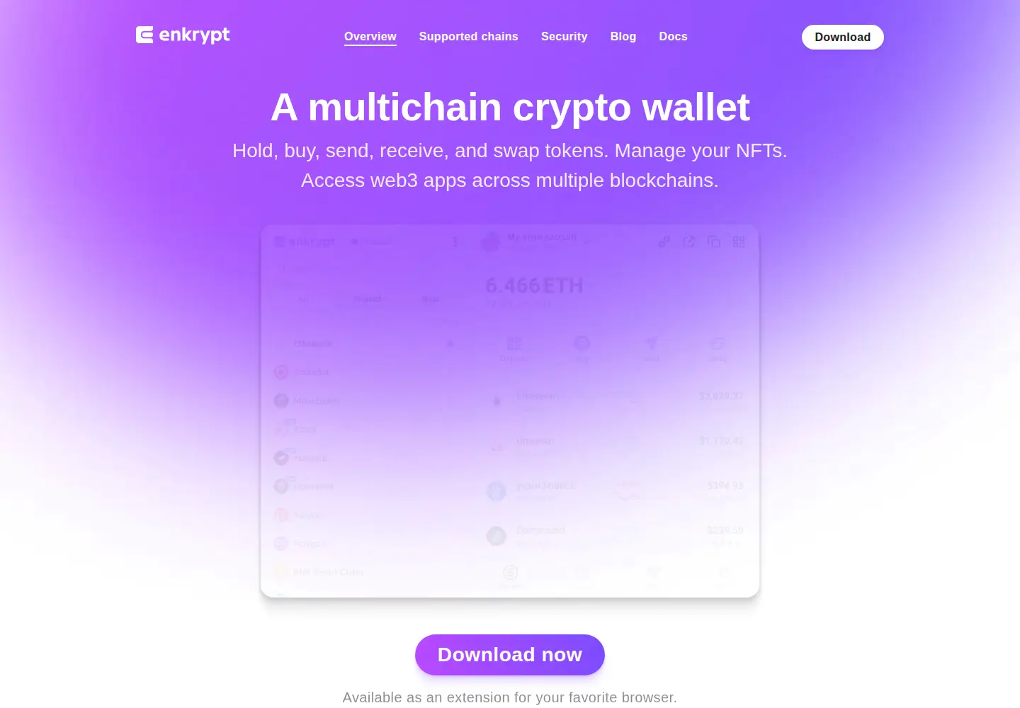 Captured homepage of enkrypt.com in the current scan