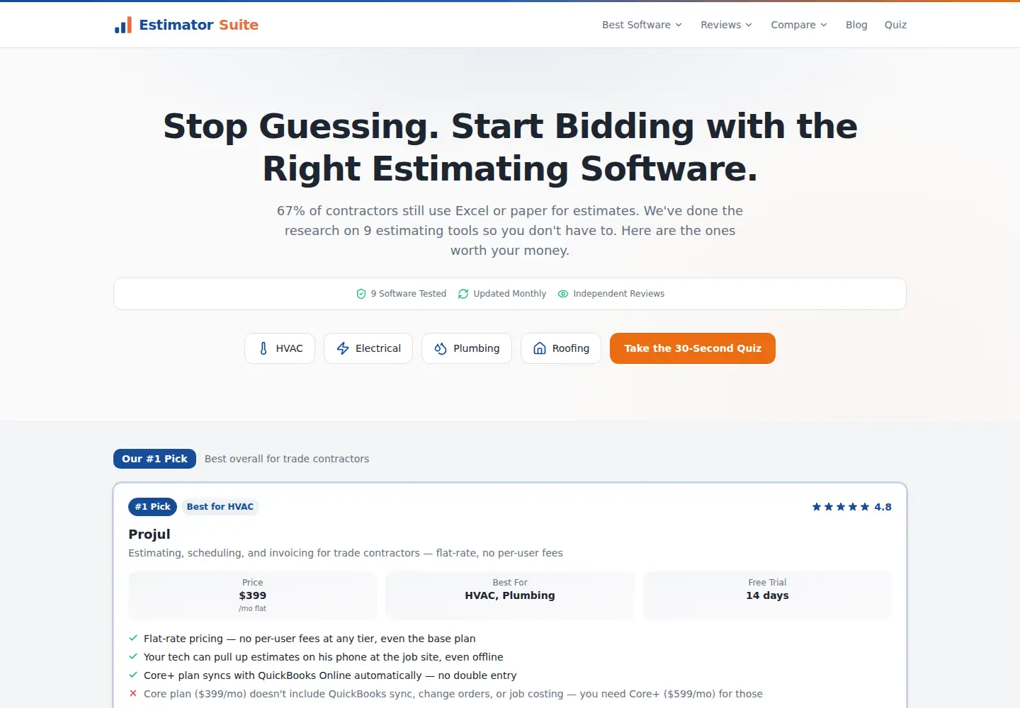Screenshot of estimatorsuite.com