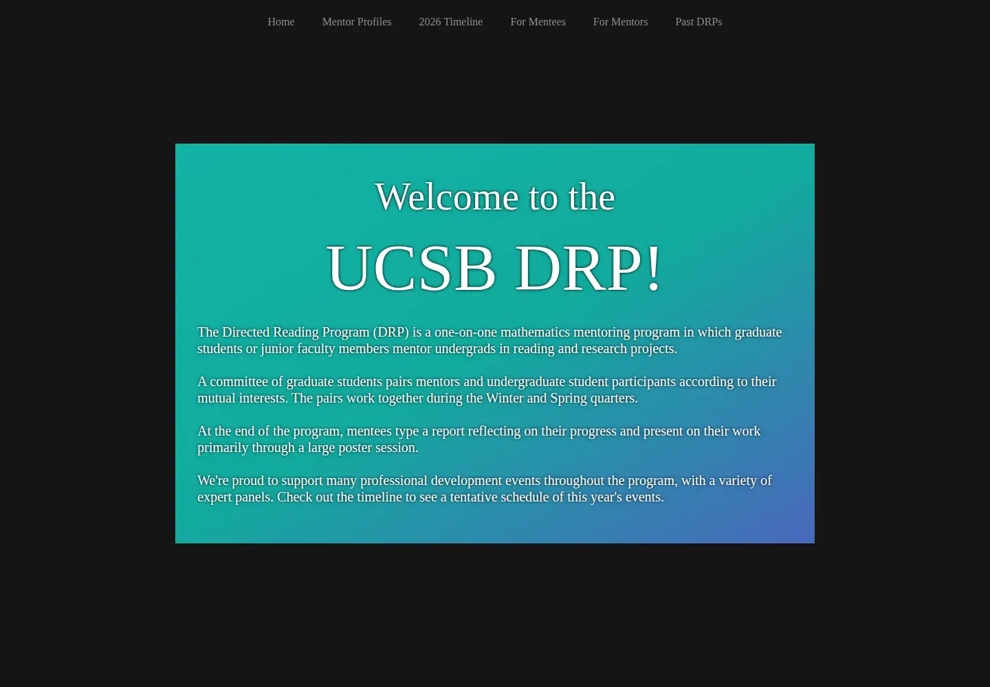 Screenshot of ucsbdrp.org