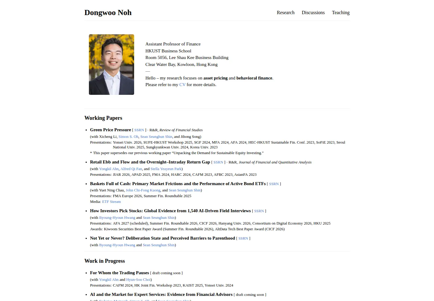 Screenshot of dongwoonoh.com