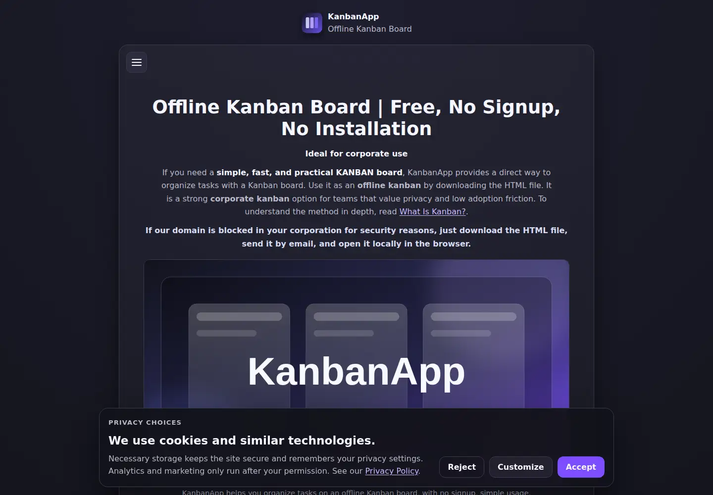 Screenshot of kanbanapp.io