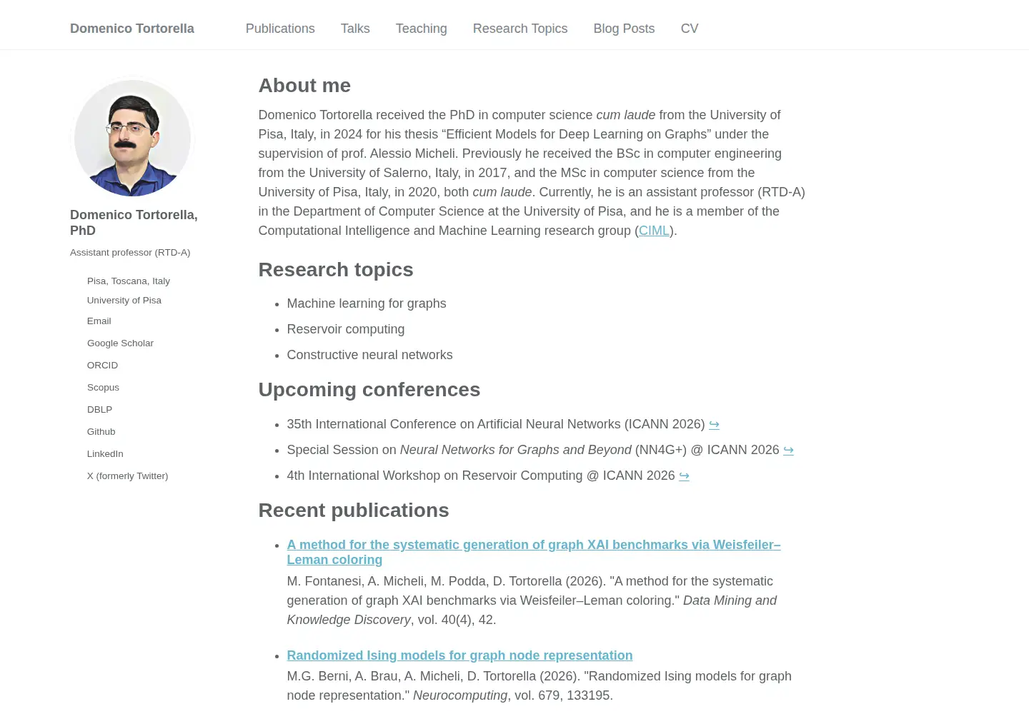 Captured homepage of dtortorella.it in the current scan