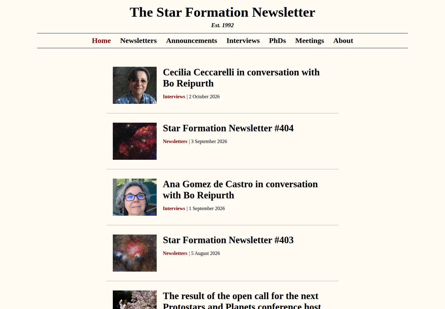 Screenshot of starformationnews.org