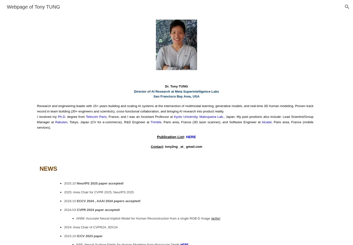 Screenshot of tonytung.org