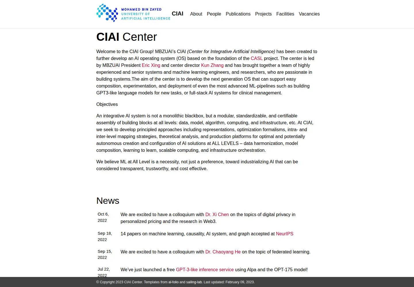 Captured homepage of ciai.site in the current scan