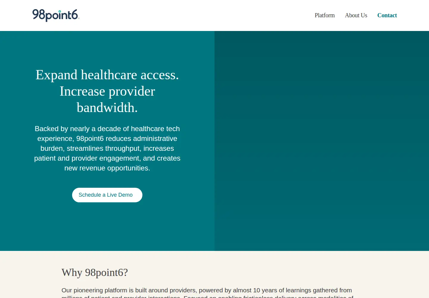 Screenshot of 98point6.com