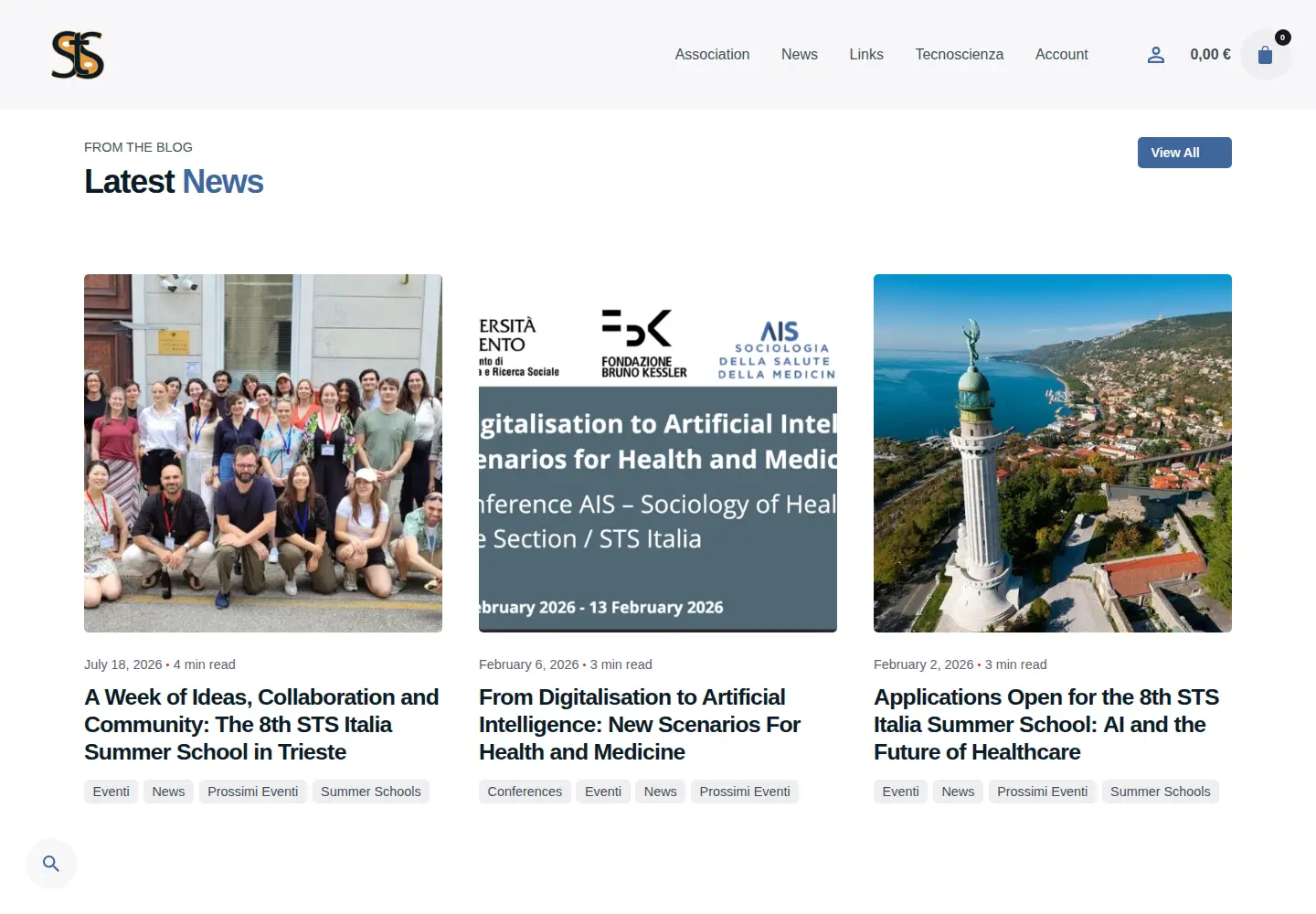 Captured homepage of stsitalia.org in the current scan